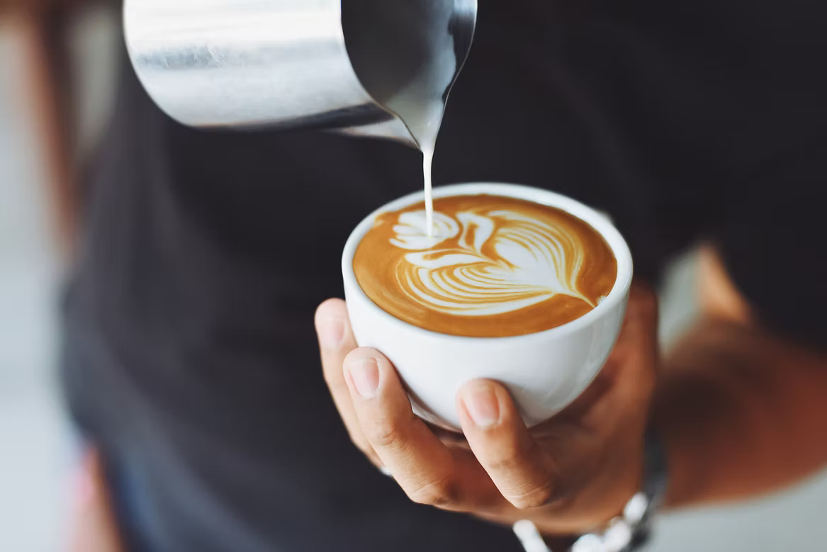 Latteart på Soze Café og Kafferisteri i Faaborg