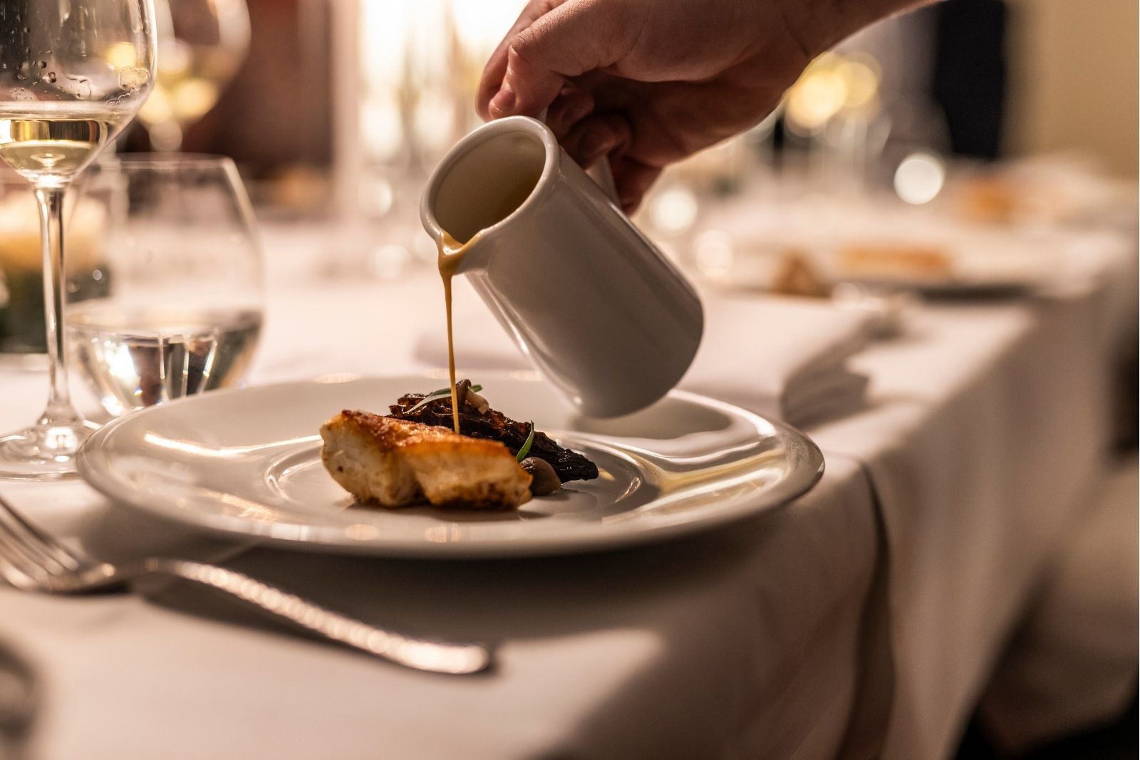 Anretning hos Restaurant Havlit på Hotel Faaborg Fjord