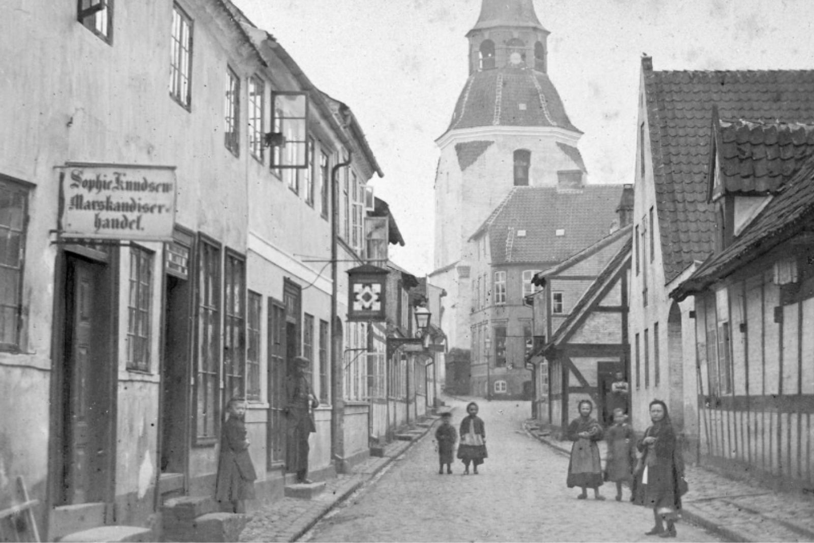 Illustration af Faaborg som det så ud i 1800 tallet.