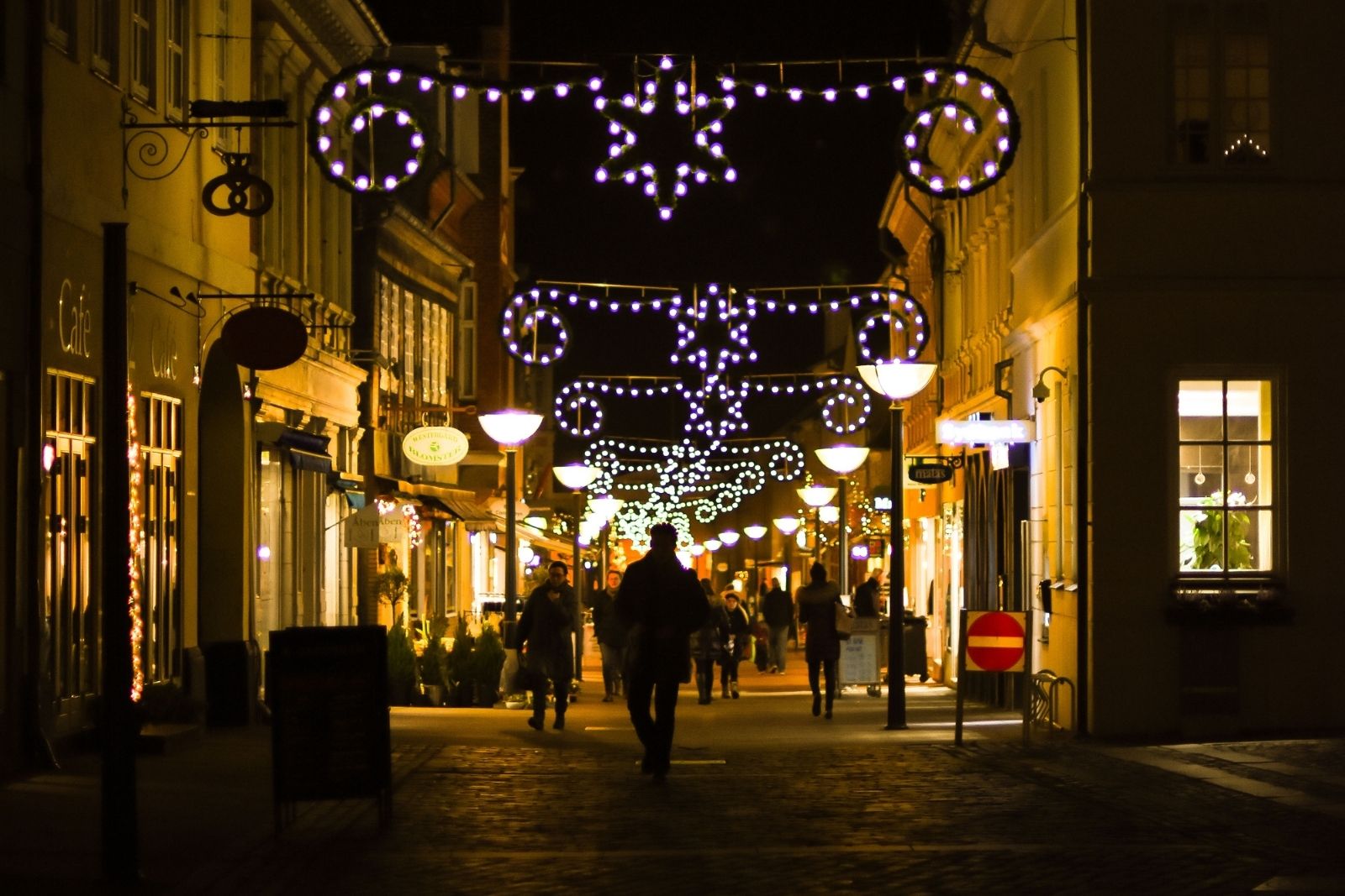 Julelys langs Faaborg gågade